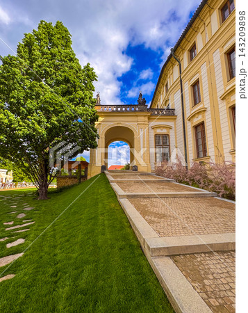 A Prague Castle courtyard featuring the Garden on the Ramparts A Prague Castle courtyard featuring the Garden on the Ramparts 143209898