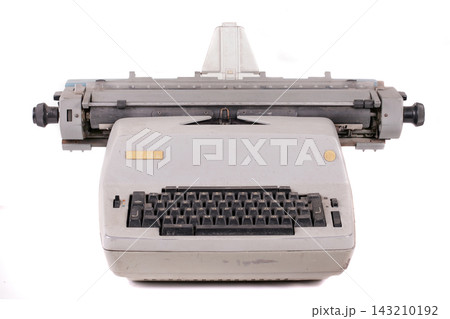 Old antique mechanical vintage typewriter on white with clipping puth Old antique mechanical vintage typewriter on white with clipping puth 143210192