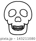 シンプルなどくろマークのイラスト素材 143211080
