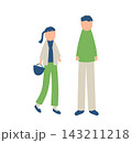 お出かけする男女のイラスト 143211218