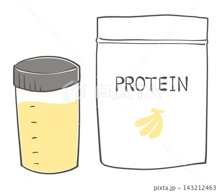 バナナ味のプロテインのイラスト 143212463