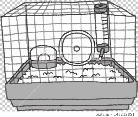小型動物籠子的線條畫插圖,手繪風格,風格化(寵物用品,單色,籠子,材料) 小型動物籠子的線條畫插圖,手繪風格,風格化(寵物用品,單色,籠子,材料) 143212851
