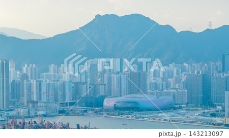 Hong Kong Sept 5 2026 Kai Tak Sports Park against majestic Lion Rock Hong Kong Sept 5 2026 Kai Tak Sports Park against majestic Lion Rock 143213097