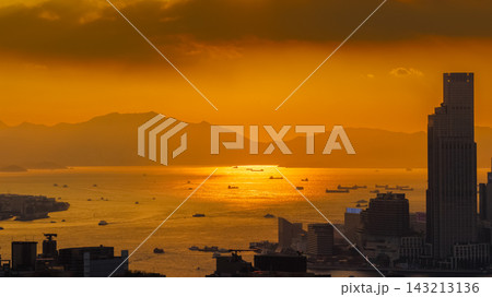 Hong Kong Sept 5 2026 sunset over Tsim Sha Tsui harbour 143213136