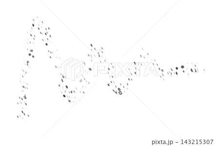 黒い粒子が波のようにジグザグへ流れる背景イラスト 143215307