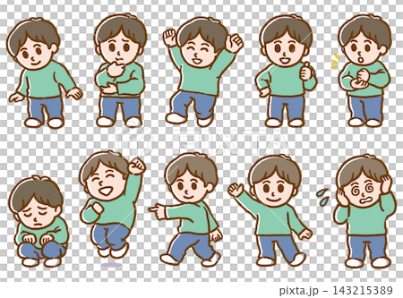 色々な表情をする男の子 143215389
