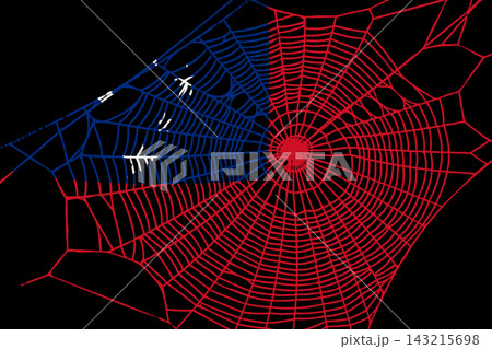 3D Flag on spider web 3D Flag on spider web 143215698