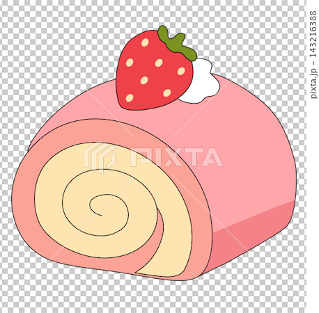 Pink strawberry swiss roll cake sweet dessert pastry element sticker print visual graphic clipart artwork design icon illustration Pink strawberry swiss roll cake sweet dessert pastry element sticker print visual graphic clipart artwork design icon illustration 143216388