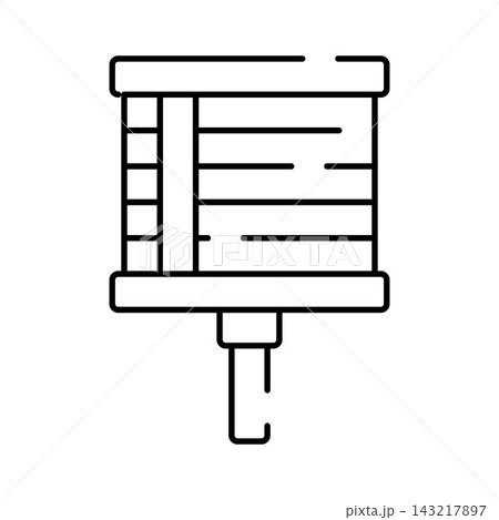 Musical instrument ratchet generating percussive sound outline icon 143217897