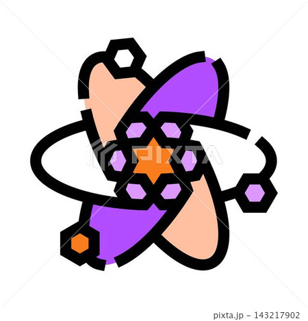 Atom structure concept with orbiting particles illustration 143217902