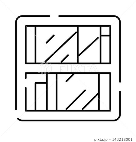 Bookshelf line icon holding many books for education 143218001