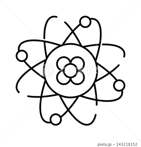 Atom model with electrons orbiting central nucleus 143218152