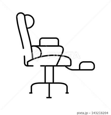 Ergonomic office chair icon line art illustration Ergonomic office chair icon line art illustration 143218204