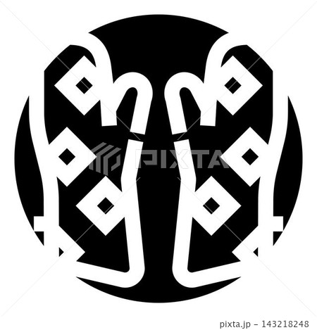 Abstract black and white symmetrical ornamental pattern design 143218248