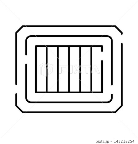 Prison window with bars line icon Prison window with bars line icon 143218254