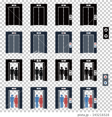 Elevator icon set Elevator icon set 143218328
