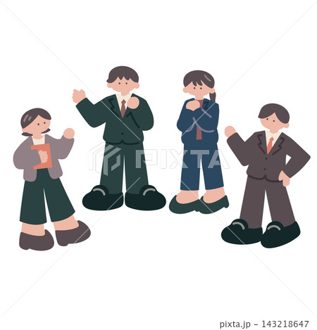 ビジネス複数人で話し合う人物手描きベクターイラスト ビジネス複数人で話し合う人物手描きベクターイラスト 143218647