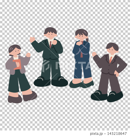 ビジネス複数人で話し合う人物手描きベクターイラスト ビジネス複数人で話し合う人物手描きベクターイラスト 143218647