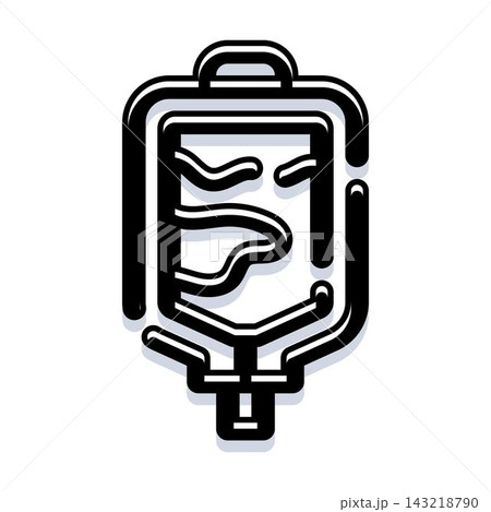 Medical intravenous drip bag infusion treatment icon Medical intravenous drip bag infusion treatment icon 143218790