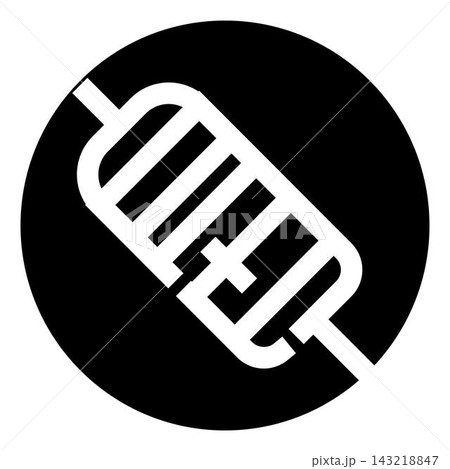 Electronic resistor icon representing electrical circuit component 143218847