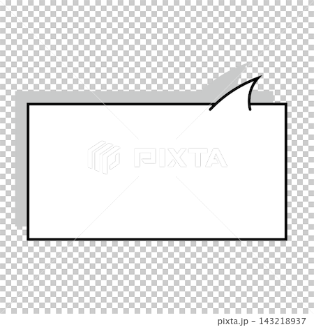 シンプルな横長四角の吹き出しイラスト素材 白背景 143218937