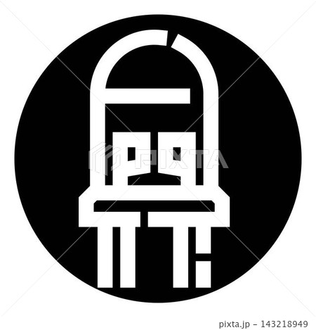 Light emitting diode component icon in a circle Light emitting diode component icon in a circle 143218949
