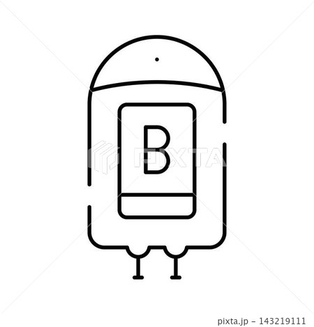 Blood bag with b type for medical donation Blood bag with b type for medical donation 143219111