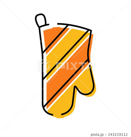 Striped oven mitt for kitchen cooking and baking protection 143219112