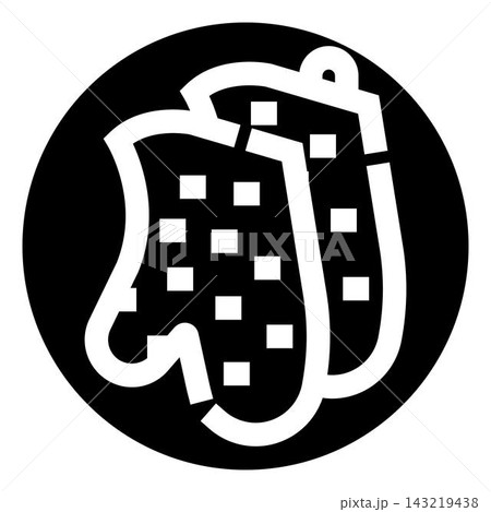 Kitchen oven mitts for cooking and baking icon 143219438