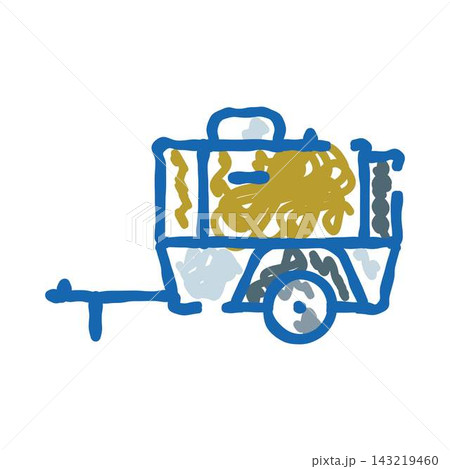 Mobile street food cart doodle illustration concept 143219460