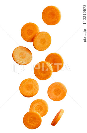 carrot slices isolated on white background carrot slices isolated on white background 143219672