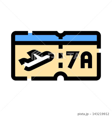 Flight ticket icon for international air travel booking Flight ticket icon for international air travel booking 143219912