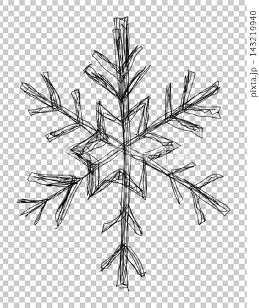 Roughly hand-drawn snowflake line art Roughly hand-drawn snowflake line art 143219940
