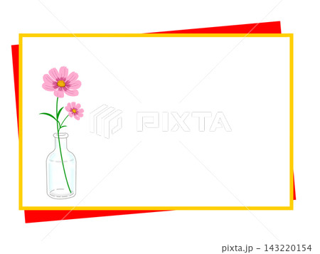 名も無き野の花を飾った素朴な和風フレーム 143220154