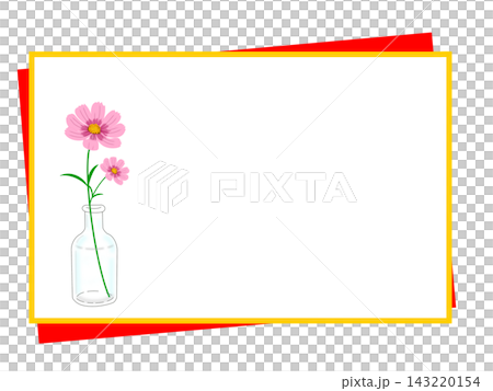 名も無き野の花を飾った素朴な和風フレーム 143220154