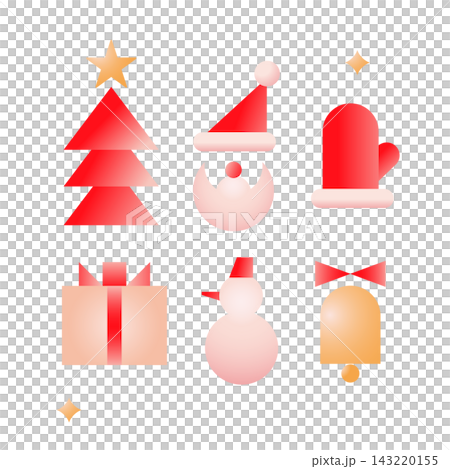 クリスマスのかわいいアイコンセット 143220155