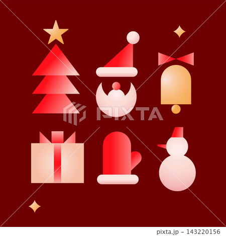 クリスマスのかわいいアイコンセット 143220156