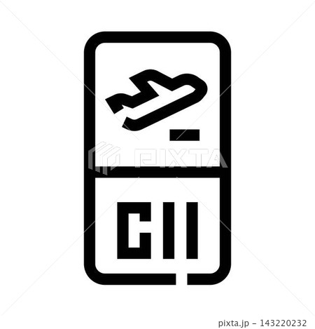 Boarding pass icon for air travel departure Boarding pass icon for air travel departure 143220232