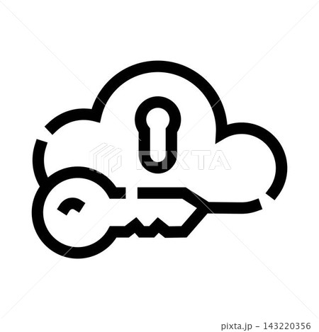 Cloud computing data security and encryption key icon Cloud computing data security and encryption key icon 143220356