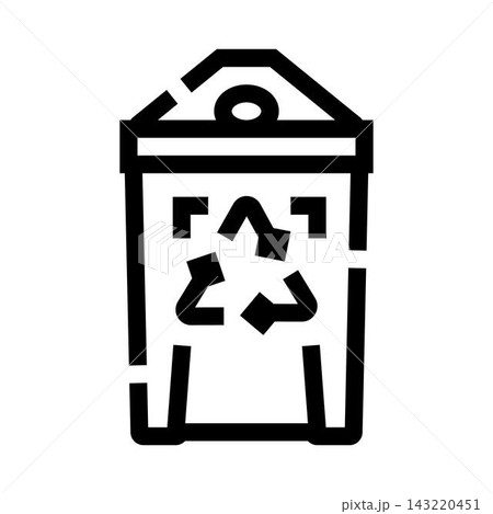 Recycling bin line icon for environmental waste disposal Recycling bin line icon for environmental waste disposal 143220451