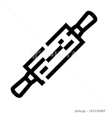 Rolling pin kitchen tool outline icon baking 143220467
