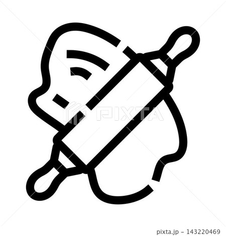 Rolling pin flattening dough for baking pastry icon Rolling pin flattening dough for baking pastry icon 143220469