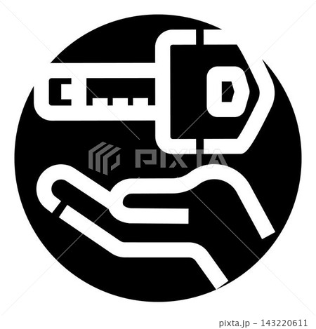 Hand giving key indicating home ownership concept 143220611