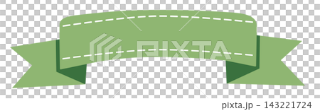 Pastel green curved ribbon banner decorative label element sticker print visual graphic clipart artwork design icon illustration 143221724