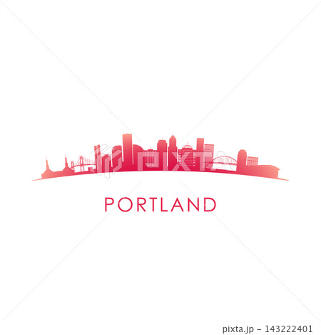 Portland skyline silhouette. 143222401