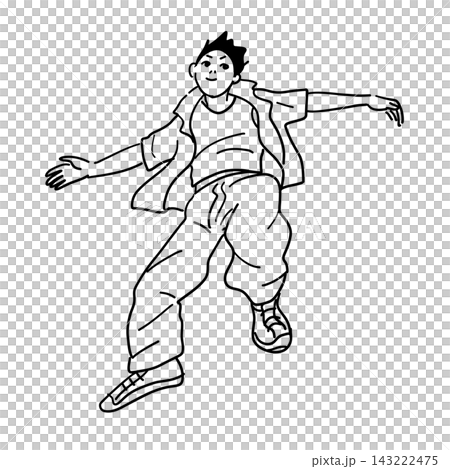ダンスをする男性 線画 ダンスをする男性 線画 143222475