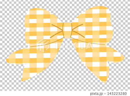 Yellow gingham plaid ribbon bow cute knot decor element sticker print visual graphic clipart artwork design icon illustration Yellow gingham plaid ribbon bow cute knot decor element sticker print visual graphic clipart artwork design icon illustration 143223280