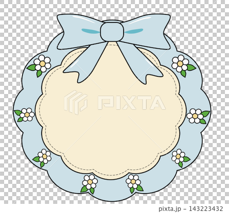 Pastel blue frilled frame with blue bow cute lace border element sticker print visual graphic clipart artwork design icon illustration Pastel blue frilled frame with blue bow cute lace border element sticker print visual graphic clipart artwork design icon illustration 143223432