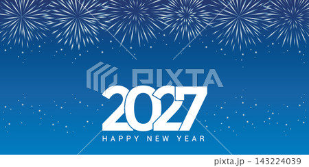 2027 happy new year fireworks celebration background vector illustration 2027 happy new year fireworks celebration background vector illustration 143224039
