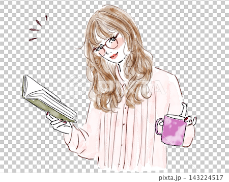 本を持つ女性 143224517